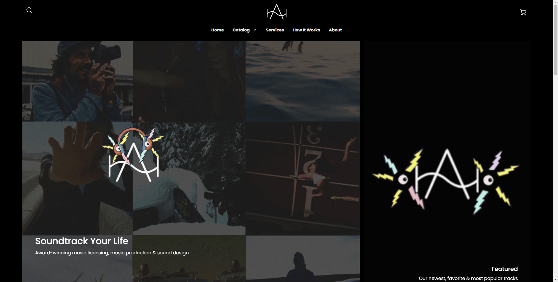 Screenshot of the Audiohook website