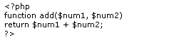 PHP code to add two numbers