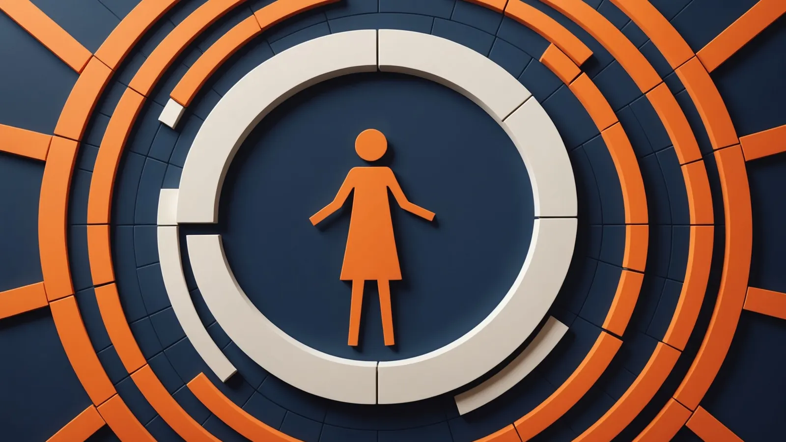 A simple person icon inside concentric orange and white rings