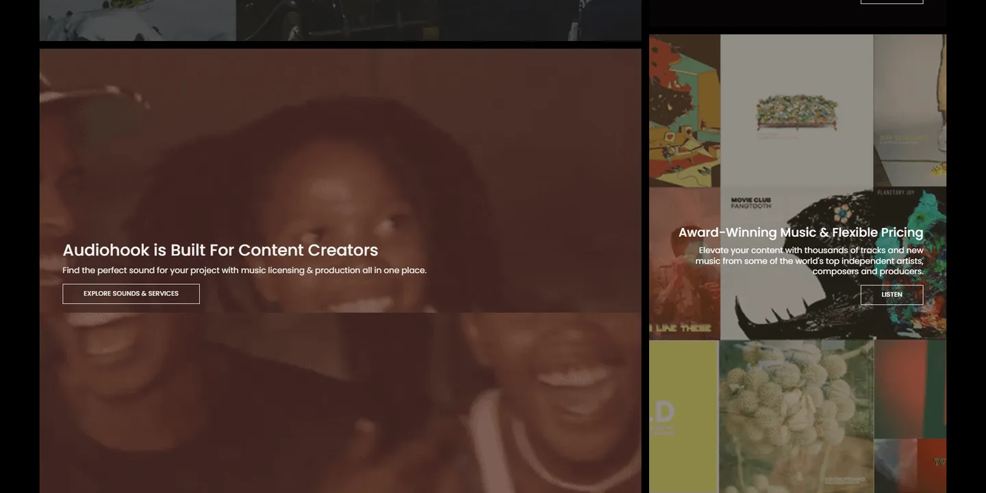 Audiohook: another section of the website