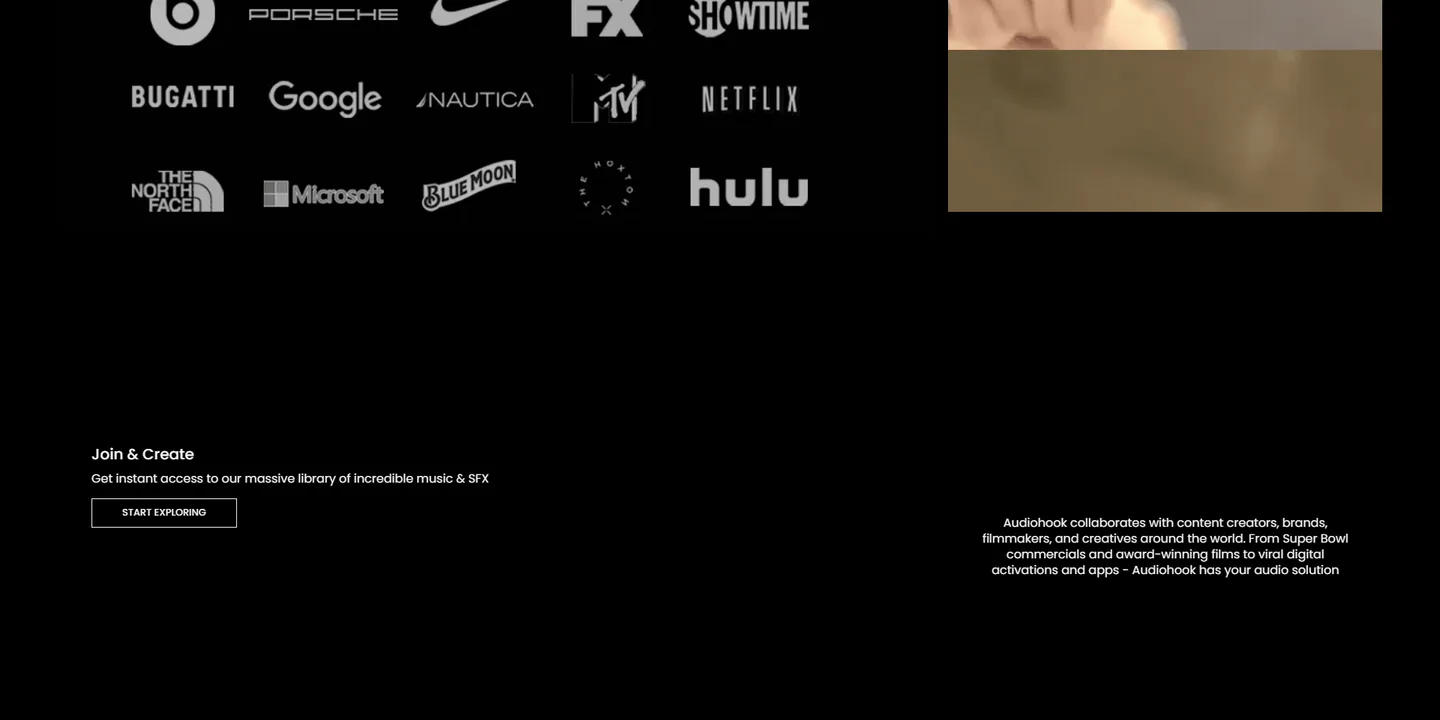 Audiohook: another section of the website
