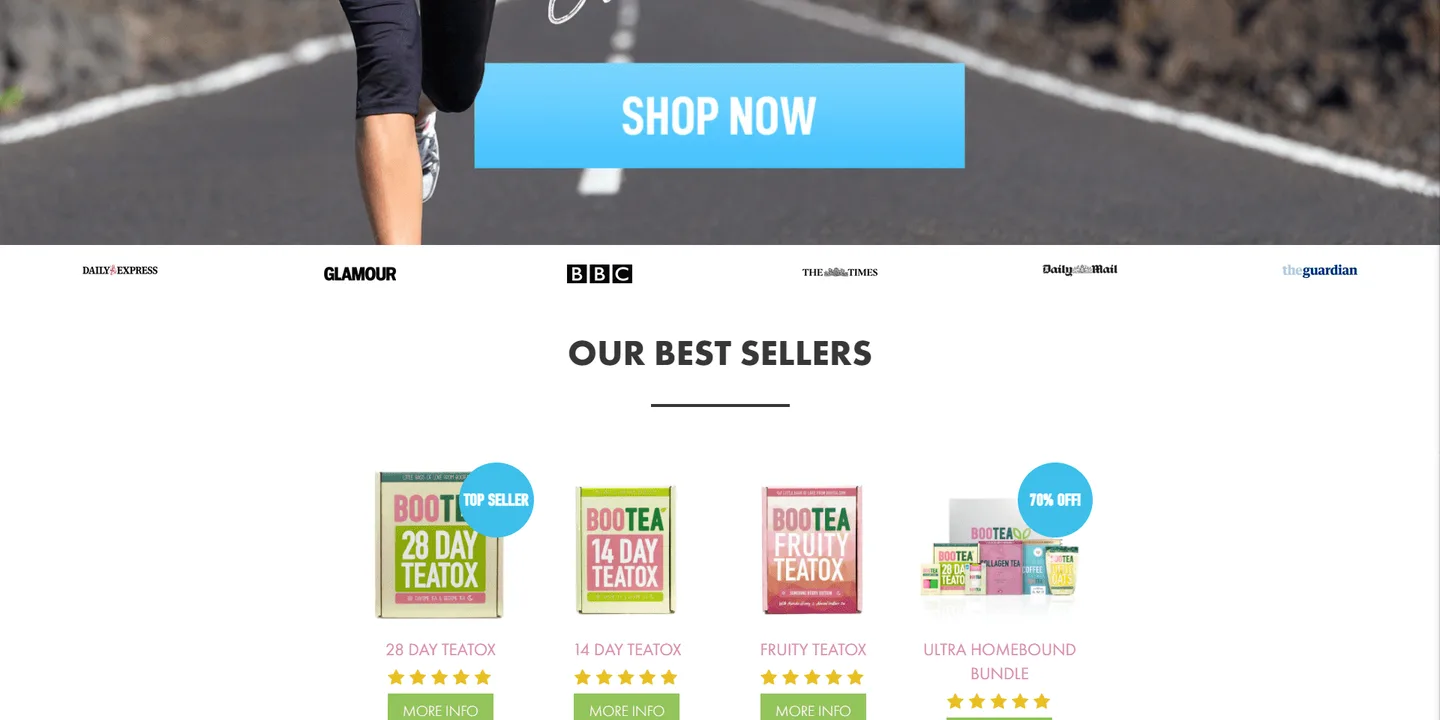 Bootea: another section of the website