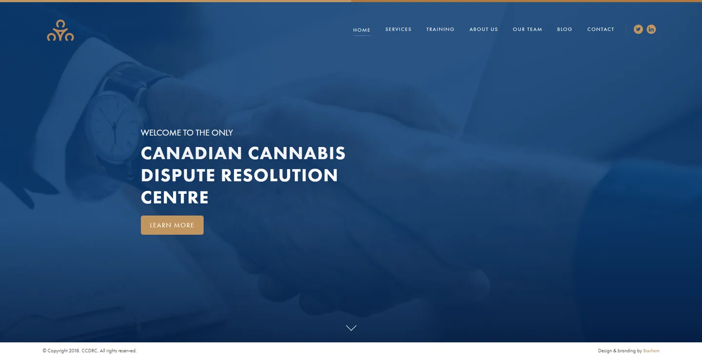 Canadian Cannabis Dispute Resolution Centre: website screenshot