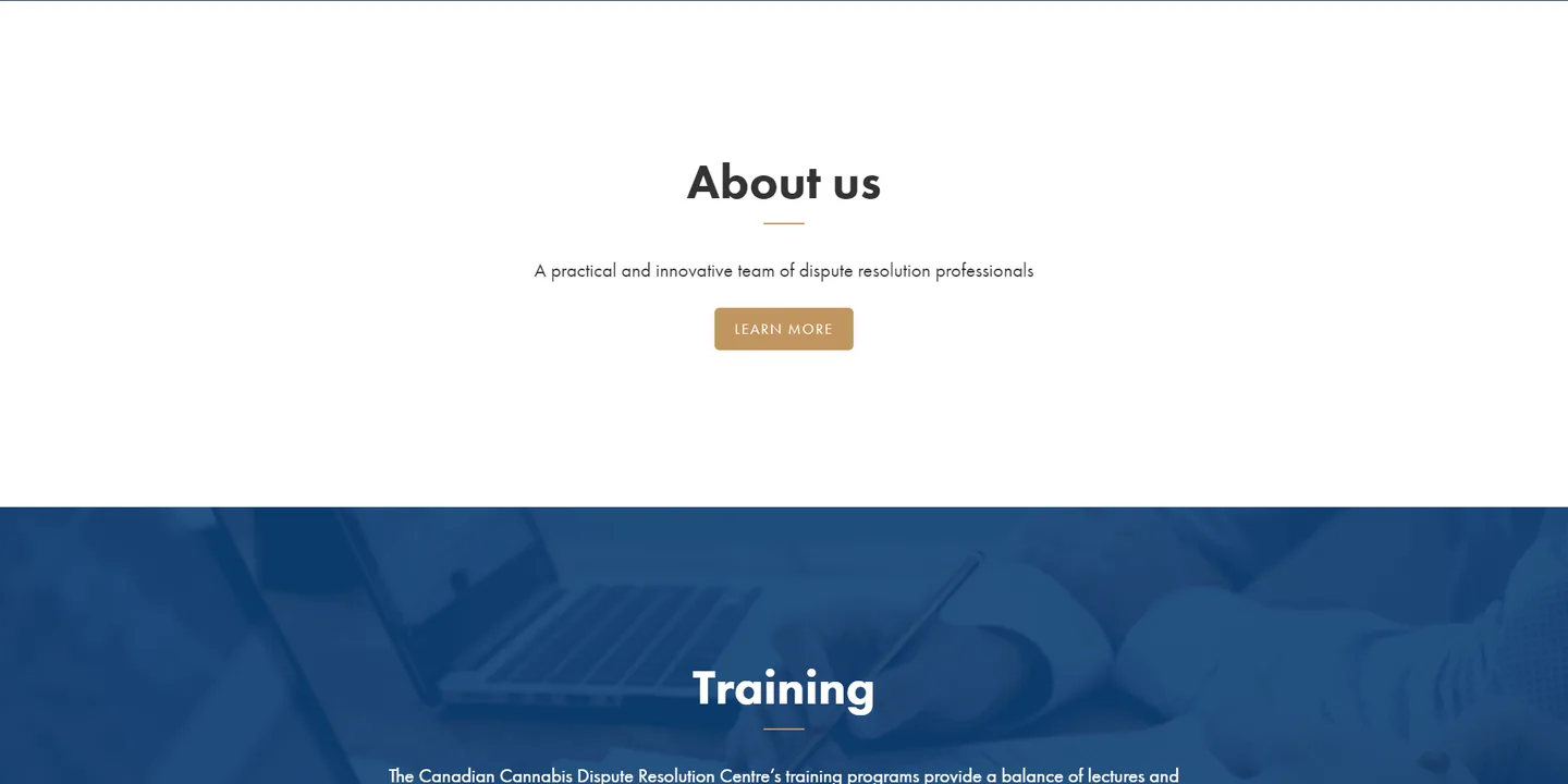 Canadian Cannabis Dispute Resolution Centre: services, training and team sections