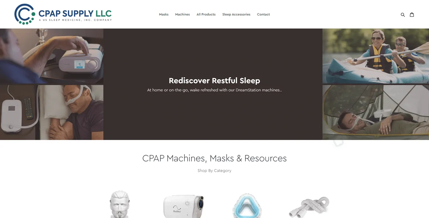CPAP Supply LLC: Shopify store for CPAP masks screenshot