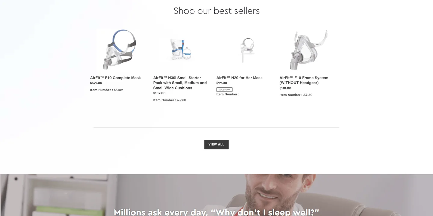 CPAP Supply LLC: another section of the website