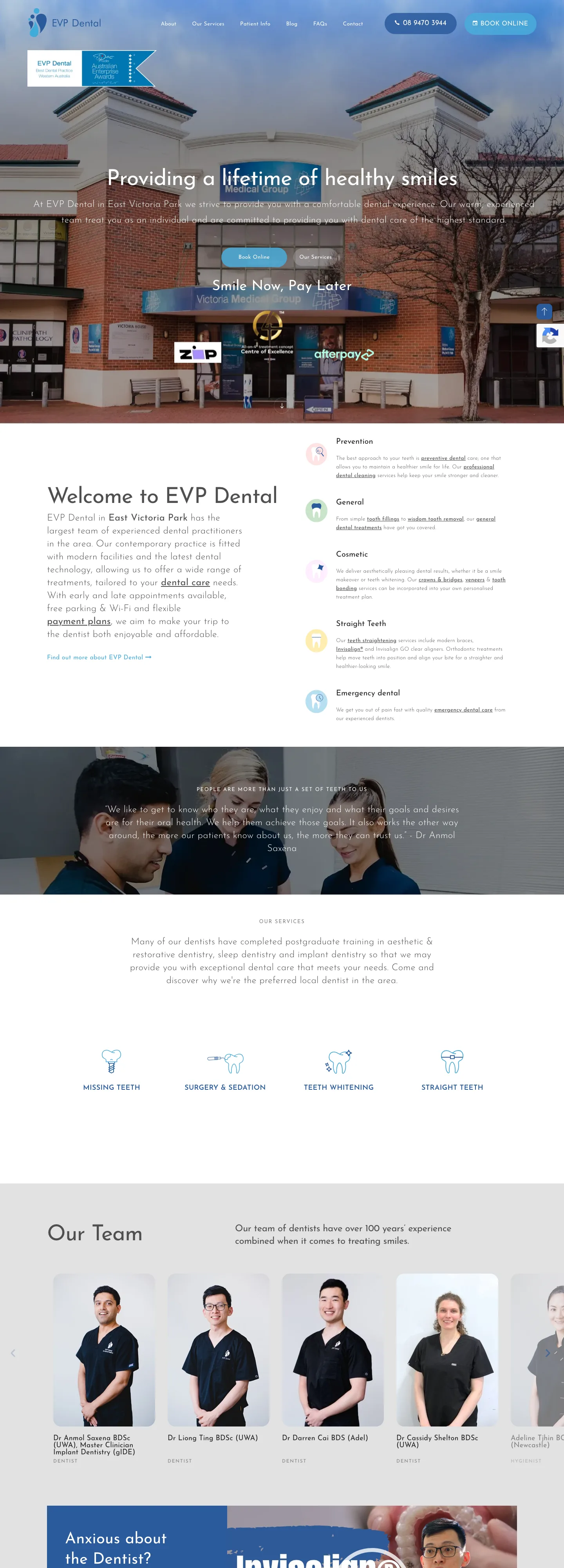Dental clinic, Australia website