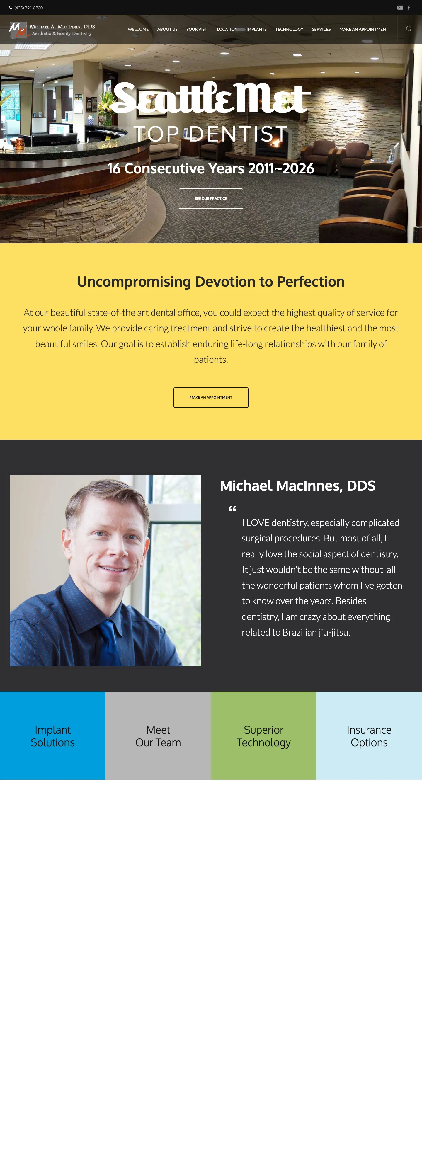 Dentistry practice website