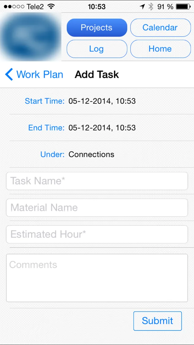 Fieldo: field work orders and communication app: app screen