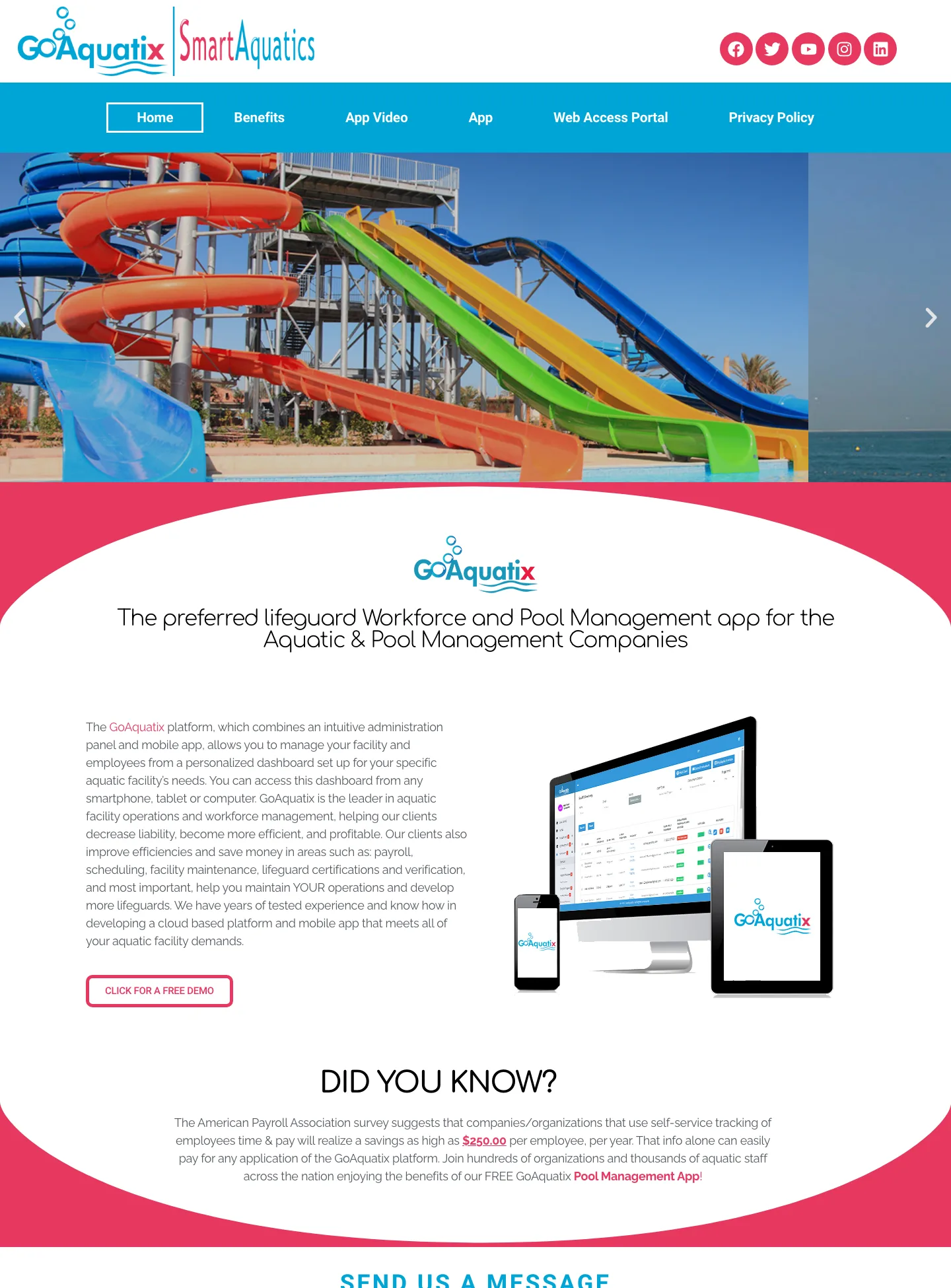 GoAquatix: aquatic workforce management platform screenshot