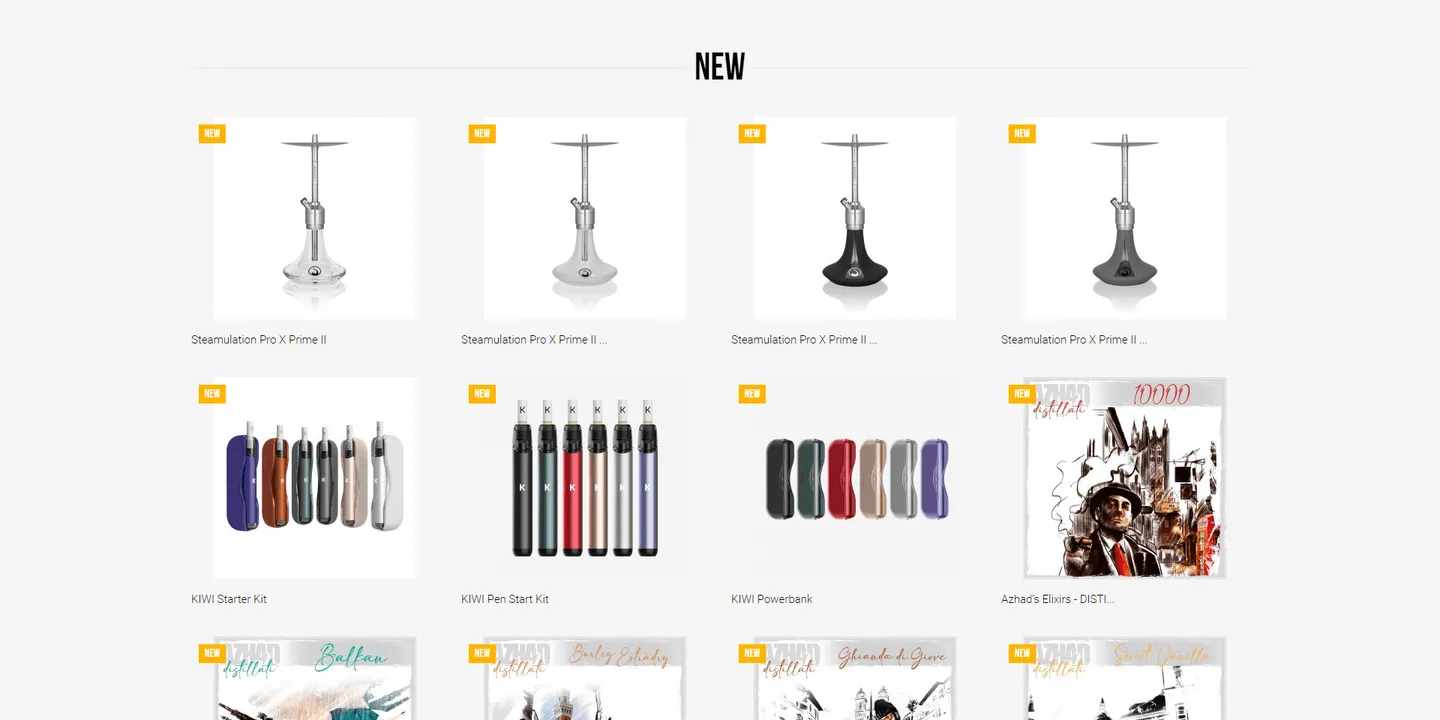 Hemag Nova AG storefront: welcome text and new products