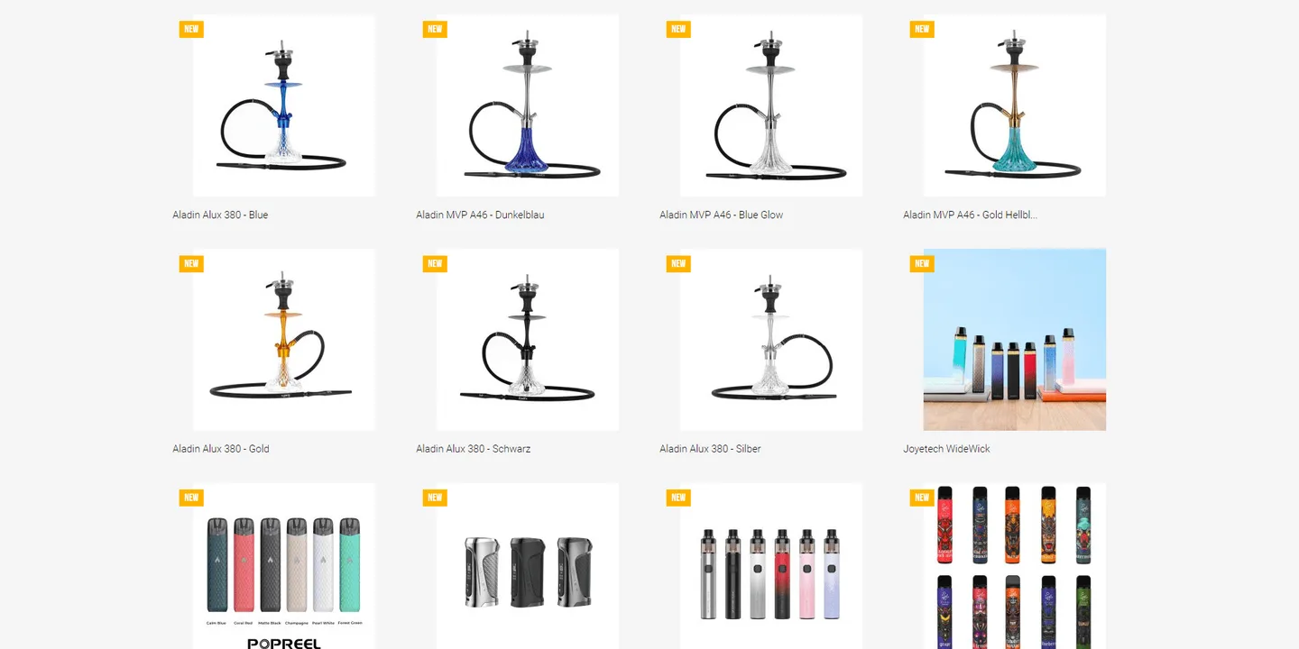 Hemag Nova AG storefront: product listing