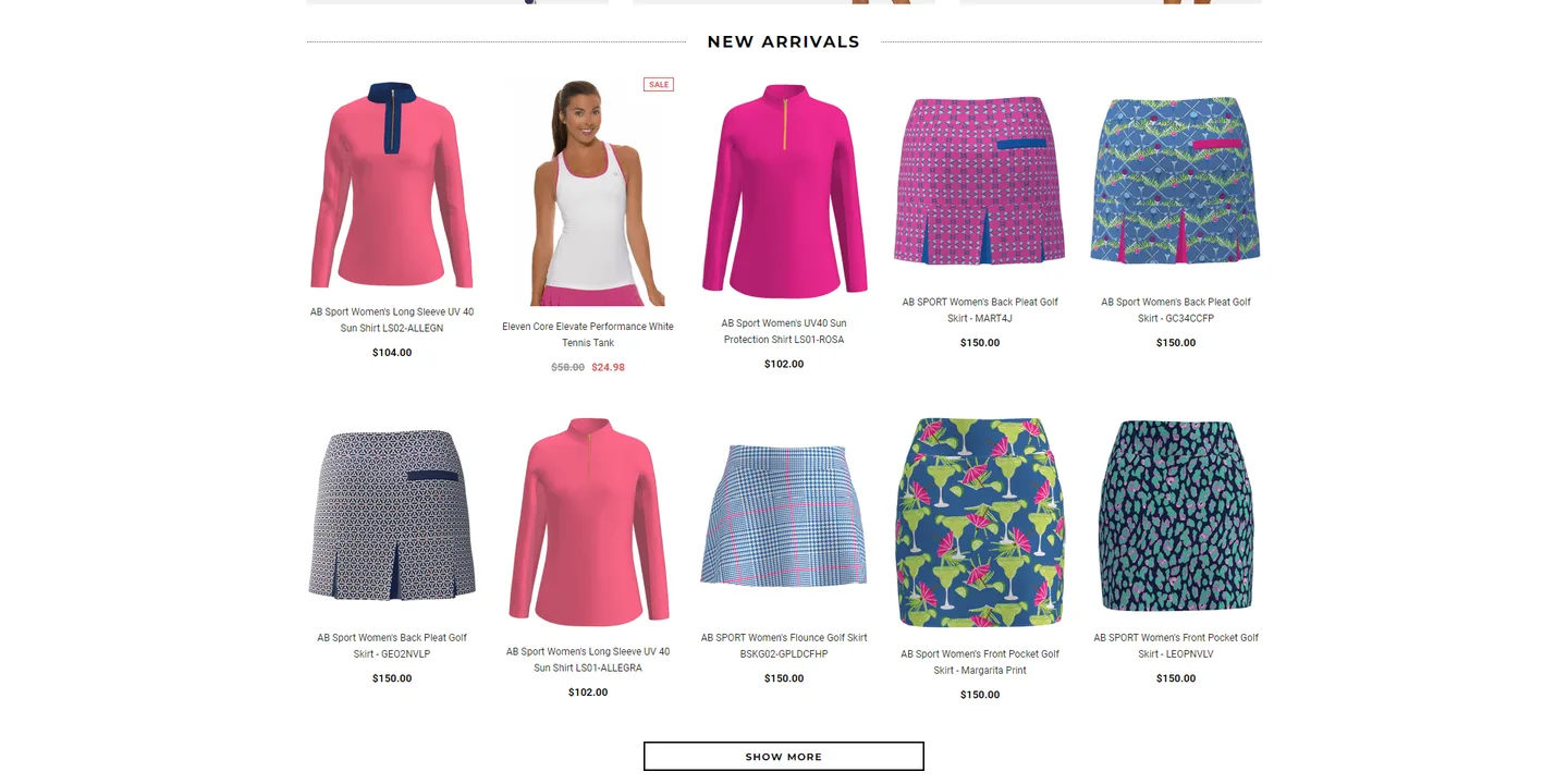 Pinks and Greens: another section of the website