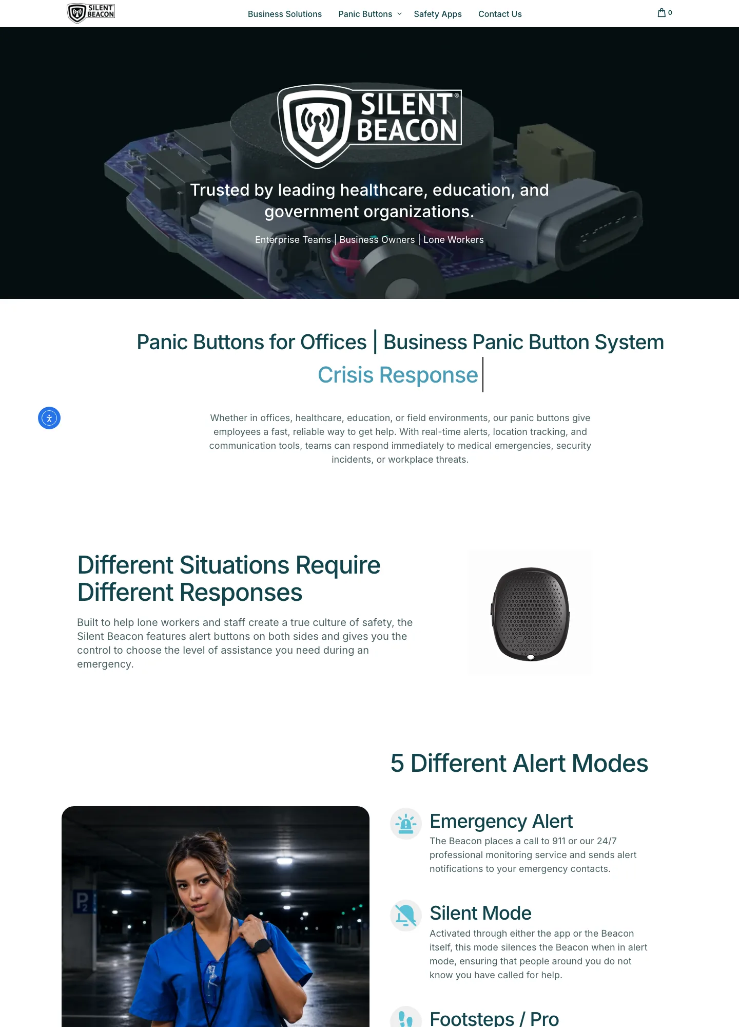 Silent Beacon: personal safety apps and web portal screenshot