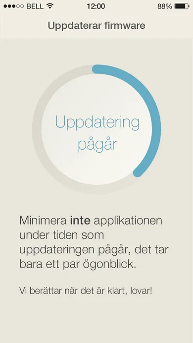 Diluo firmware update in progress